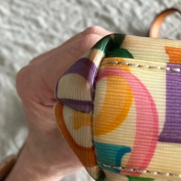 DOONEY & BOURKE Vintage Letter Carrier Crossbody. 8.5”x9”. Rainbow zippers. - Picture 9 of 12